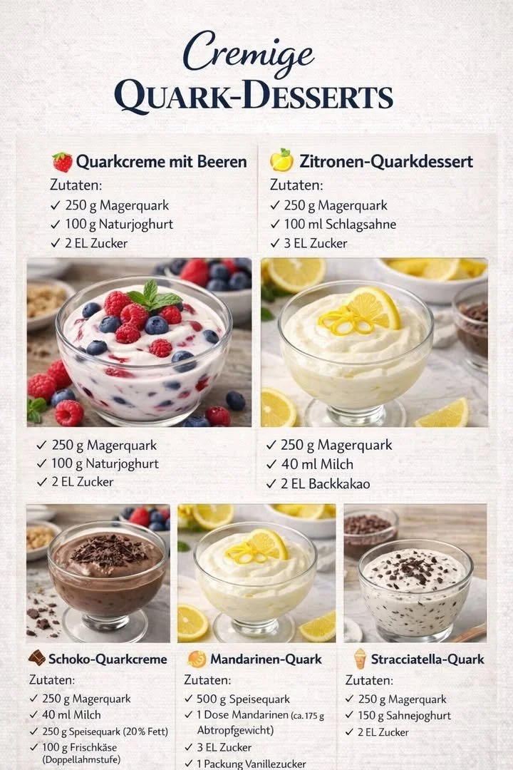Leckeres Quark-Dessert in einer Schüssel serviert