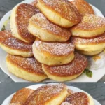 Quark Pfannkuchen ohne Mehl auf einem Teller serviert