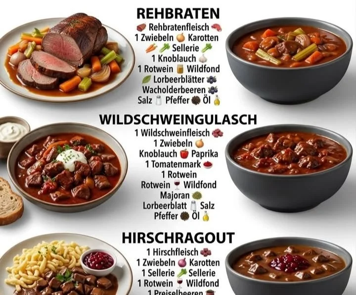 Leckeres Rehbraten-Gericht auf einem Teller serviert.