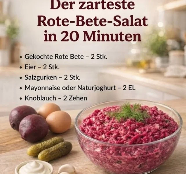 Leckerer Rote-Bete-Salat mit frischen Zutaten