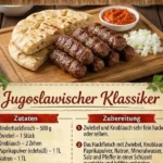 Saftige Cevapcici auf einem Grill, frisch zubereitet.