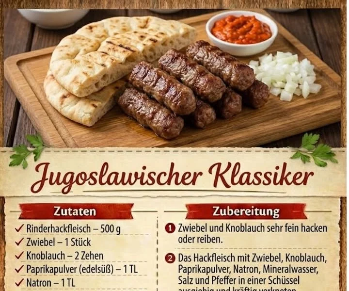 Saftige Cevapcici auf einem Grill, frisch zubereitet.