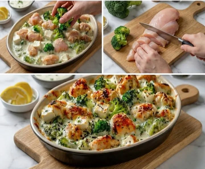 Schneller Brokkoli-Hähnchen-Auflauf mit frischem Gemüse