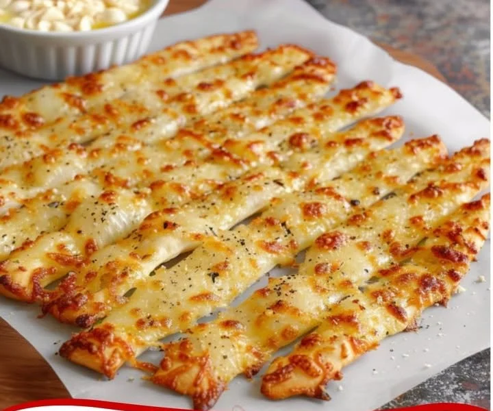 Schnelle Knoblauchstangen aus frischem Knoblauch und Teig