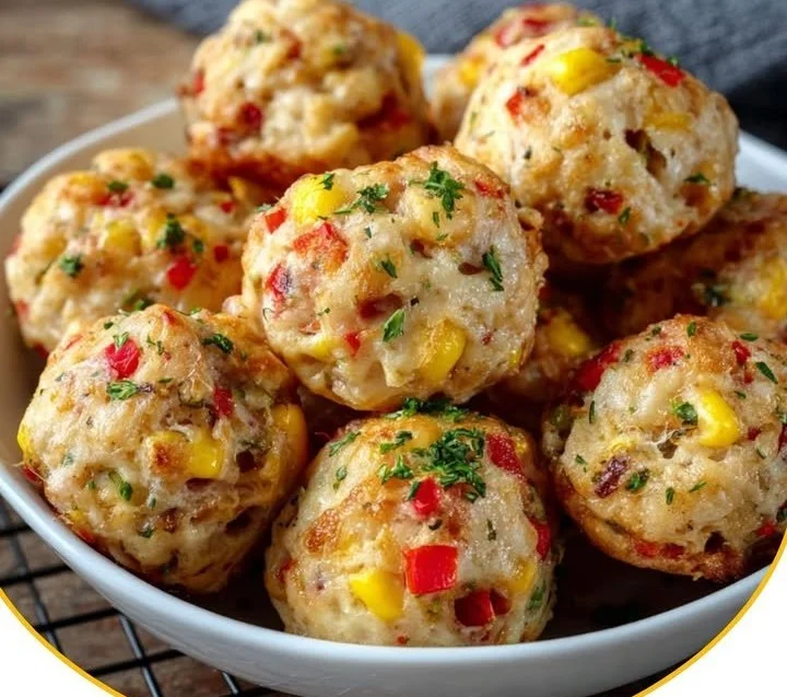 Schnelle Pizza-Bällchen frisch zubereitet auf einem Teller