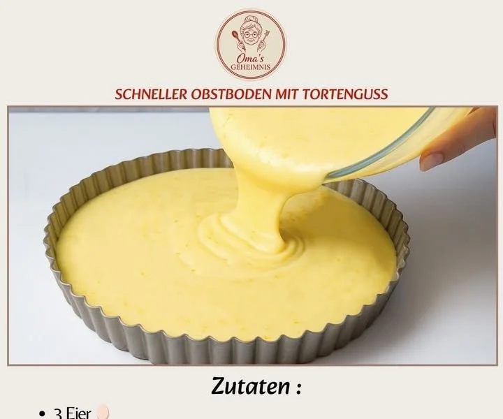 Schneller Obstboden mit frischen Früchten und Tortenguss