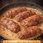 Schwarzländer Hackrouladen Rezept mit frischen Zutaten und Gewürzen