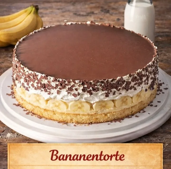 Cremig bananig Dessert, das für jeden ein Genuss ist