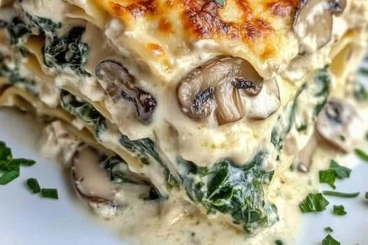 Spinatlasagne mit Feta und Tomaten