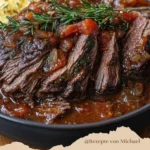 Stracotto - Italienischer Schmorbraten, zart und saftig, serviert auf einem Teller