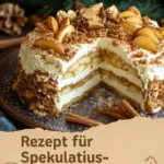 Weihnachtlicher Apfel-Maulwurfkuchen mit frischen Äpfeln und Schokolade