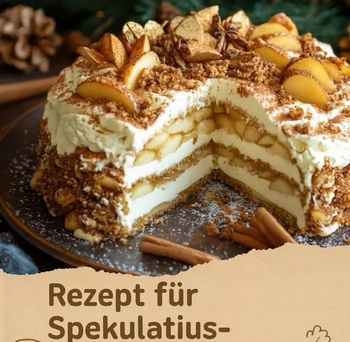 Weihnachtlicher Apfel-Maulwurfkuchen mit frischen Äpfeln und Schokolade