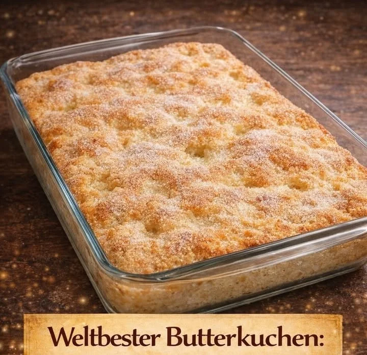 Weltbester Butterkuchen vom Blech frisch aus dem Ofen