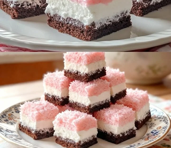 Leckere rosa Schneebälle auf einem Teller, süß und zart.