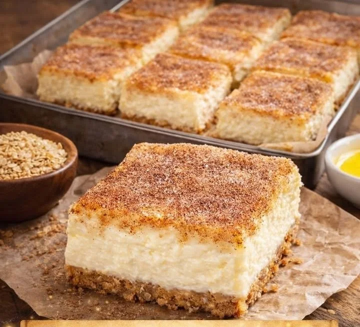 Zimt Käsekuchen mit Zimtstangen und frischer Sahne serviert