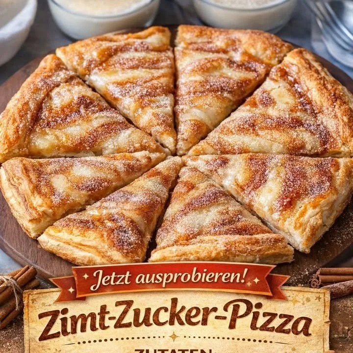 Zimt-Zucker-Pizza mit verführerischem Zimt und Zucker