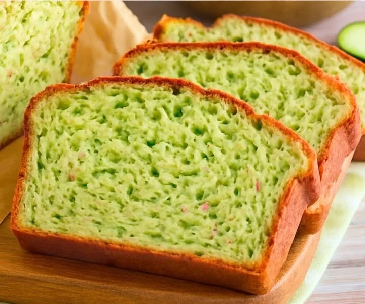 Frisches Zucchini-Käse-Brot auf einem Holzbrett serviert