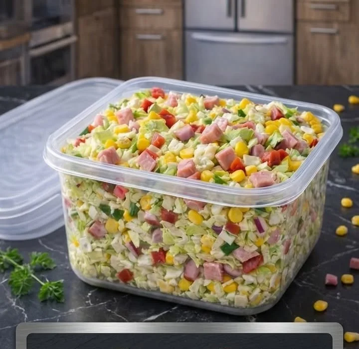 5-Cup-Salat in einer Schüssel, frisch zubereitet und lecker serviert.