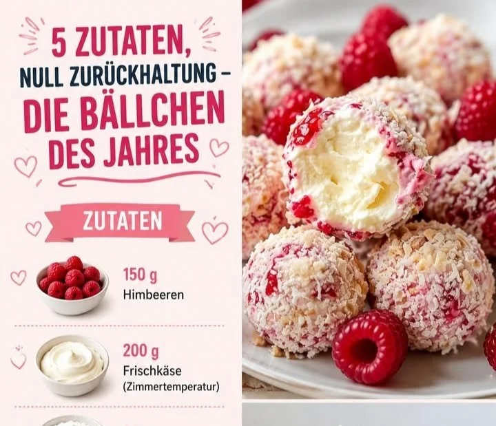 Leckere Bällchen des Jahres mit fünf einfachen Zutaten auf einem Teller