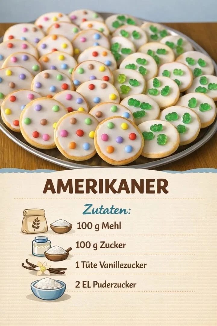 Saftige Amerikaner Gebäck auf einem Teller angerichtet.