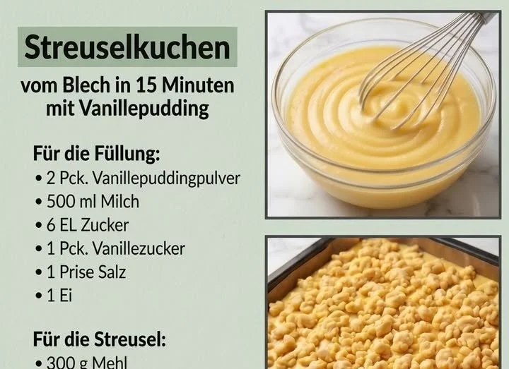Bester Kuchen mit Pudding - saftiges Rezept mit einer cremigen Puddingfüllung.