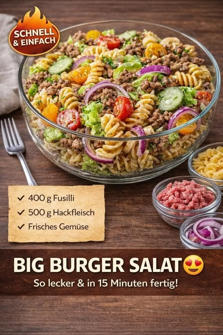 Big Burger Salat mit frischem Gemüse und würzigen Zutaten.