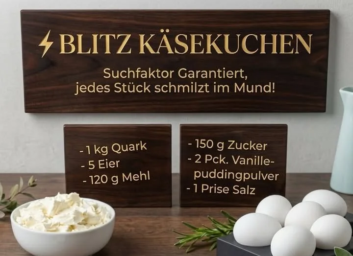 Schneller Blitz-Käsekuchen auf einem Teller serviert
