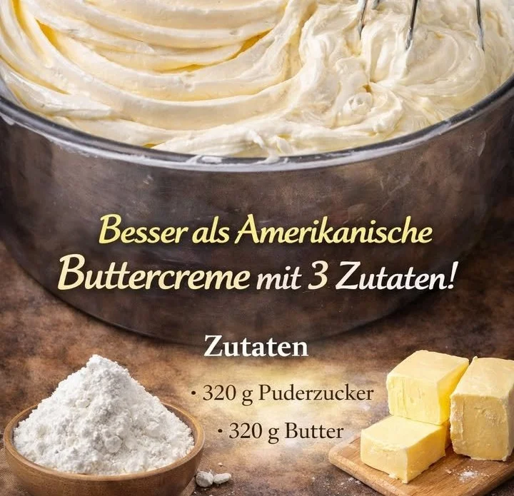 Buttercreme Rezept mit 3 Zutaten für köstliche Kuchen und Desserts