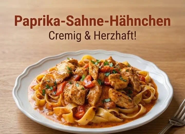 Cremiges Paprika-Sahne-Hähnchen Rezept mit frischem Paprika und Sahne