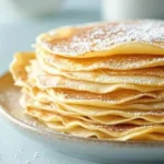 Perfekte Pfannkuchen mit frischen Zutaten auf einem Teller