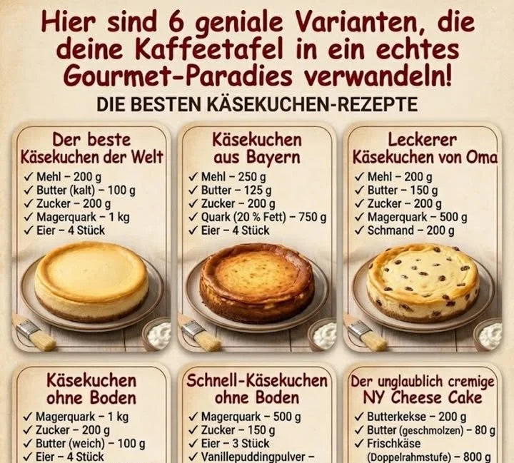 Verschiedene köstliche Käsekuchenvarianten auf einem Teller