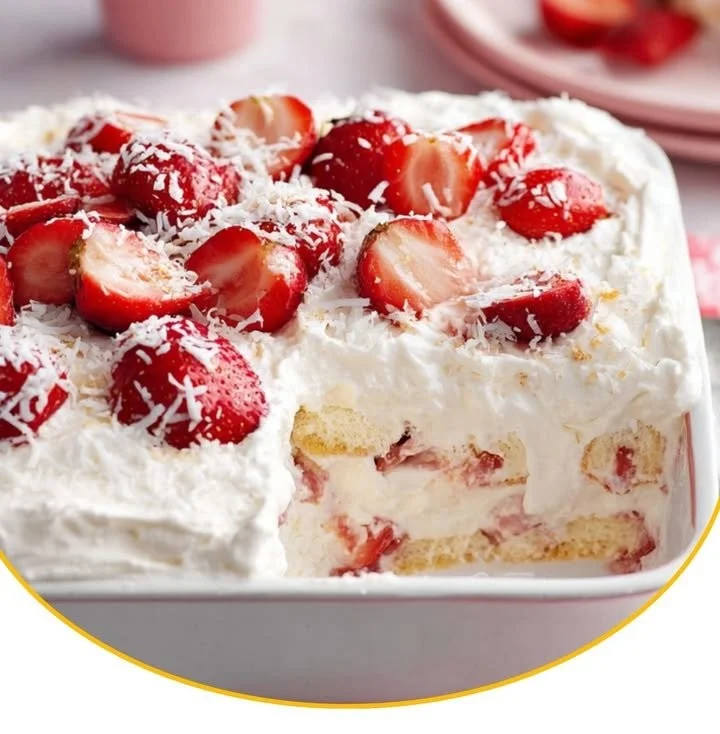 Erdbeer Raffaello Tiramisu - köstliches Dessert mit Erdbeeren und Raffaello