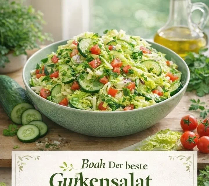 Frischer Gemüsesalat mit buntem Gemüse und Dressing