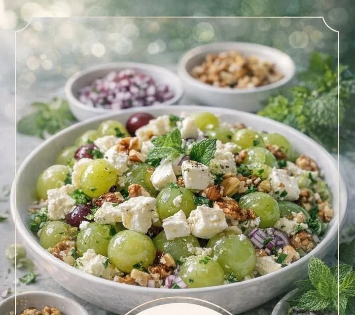 Frischer Sommertag Salat mit buntem Gemüse und Kräutern im Sonnenlicht