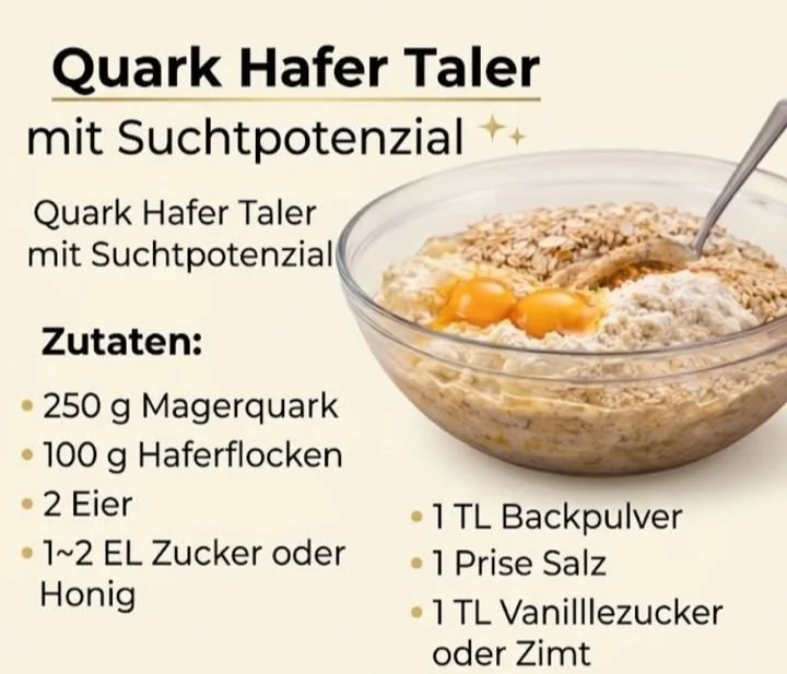 Leckere Quark Hafer Taler auf einem Teller, ideal für einen gesunden Snack