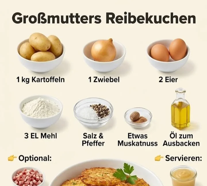 Leckere Großmutters Reibekuchen auf einem Teller serviert.