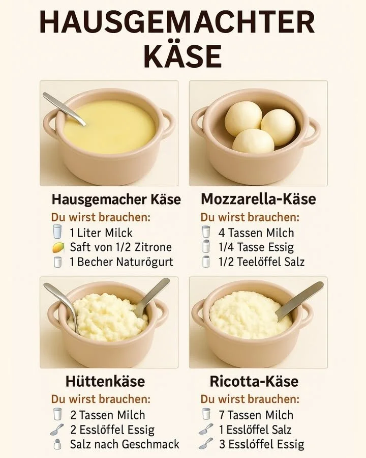 Hausgemachter Käse Grundrezept Schritt-für-Schritt-Anleitung