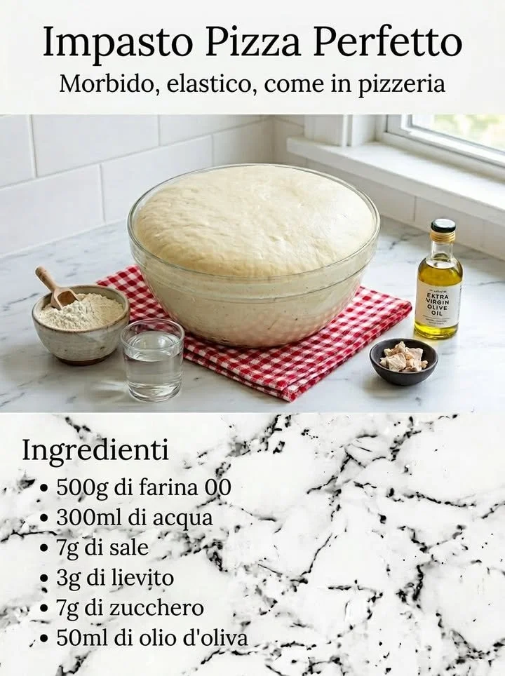 Hausgemachter Pizzateig bereit zum Backen
