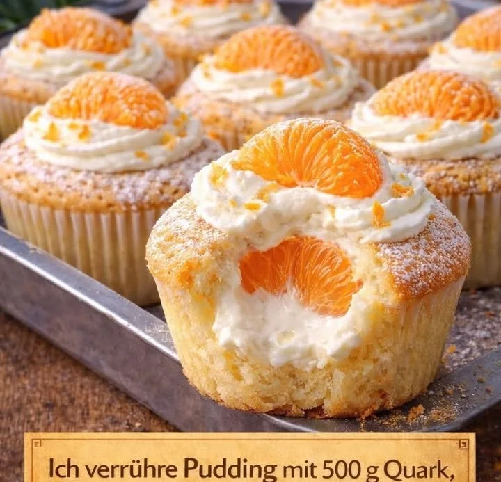 Leckere Käsekuchen Muffins auf einem Teller serviert