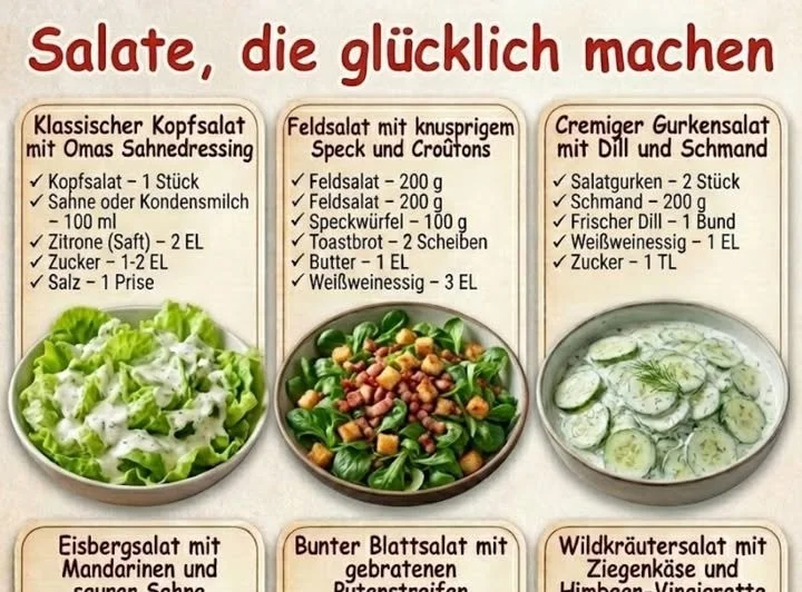 Klassischer Kopfsalat mit Sahnedressing nach Omas Rezept