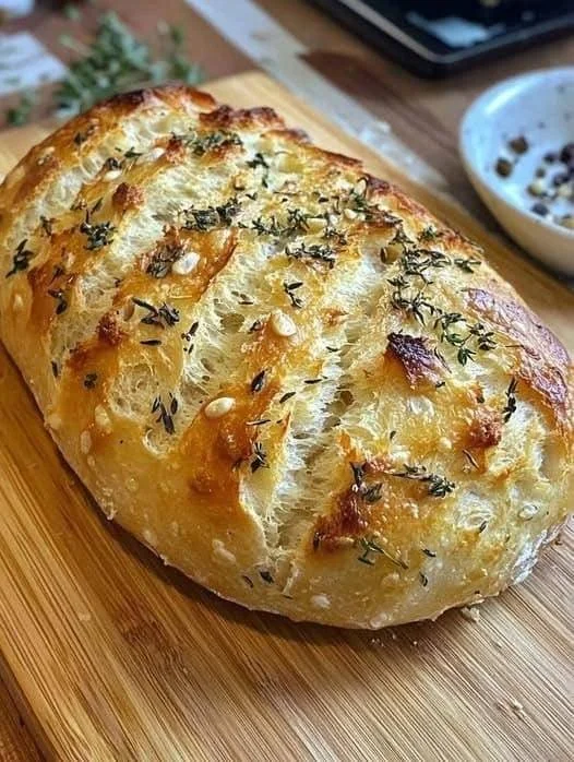 Knoblauchbrot ohne Kneten - Einfaches Rezept für knuspriges Brot