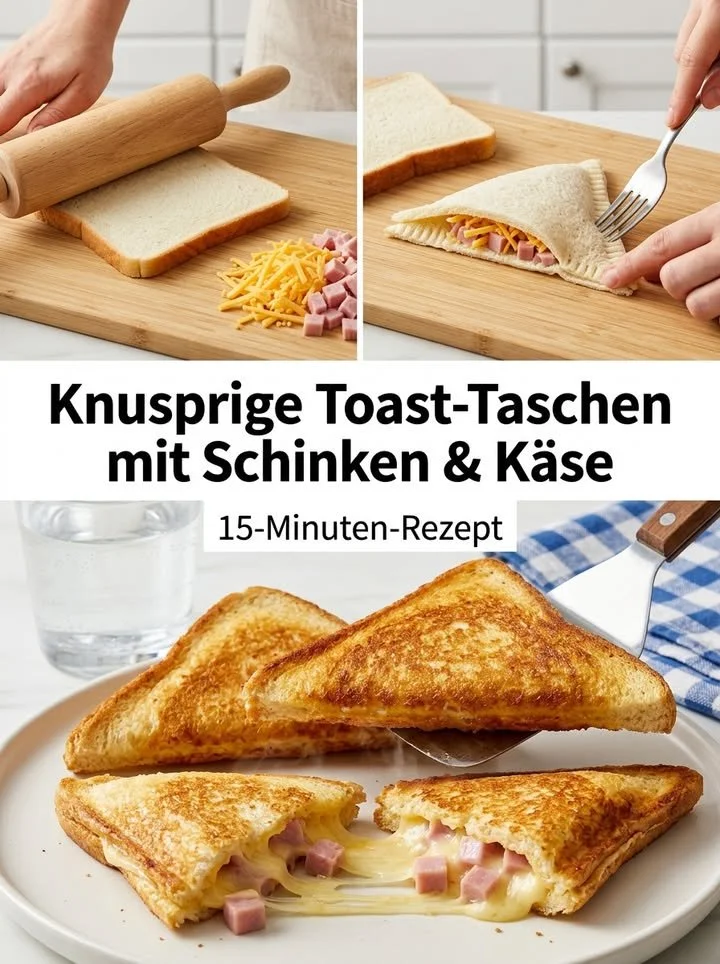 Knusprige Toast-Taschen auf einem Teller serviert