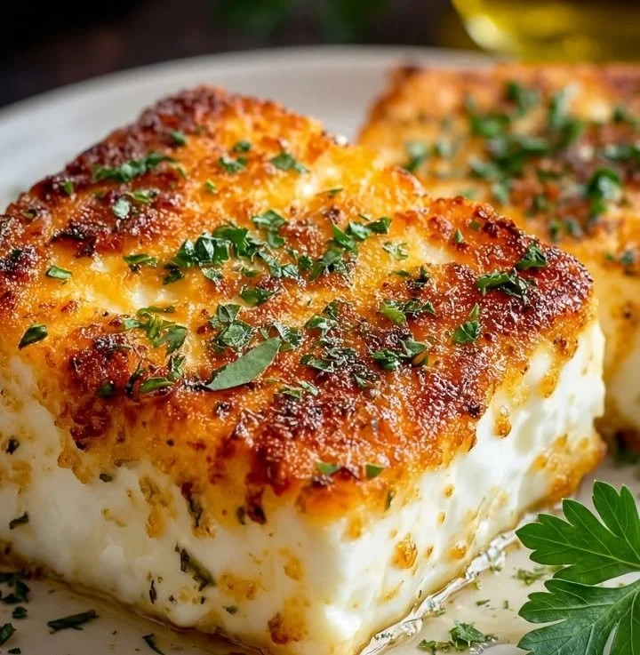 Knuspriger Feta mit Chili-Honig auf einem Teller serviert