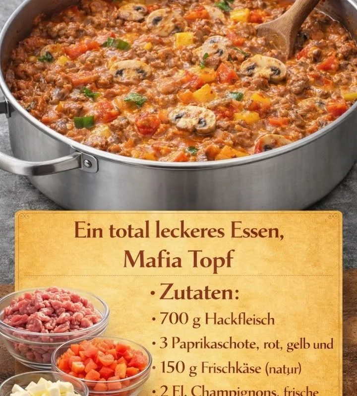 Mafia-Topf – cremige und herzhafte Speise auf einem Teller
