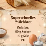 Frisch gebackenes Milchbrot auf einem Holzbrett