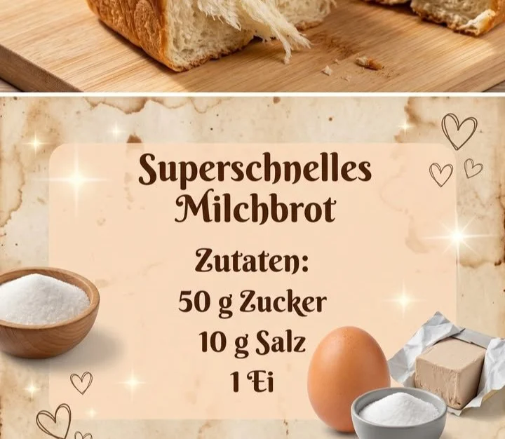 Frisch gebackenes Milchbrot auf einem Holzbrett