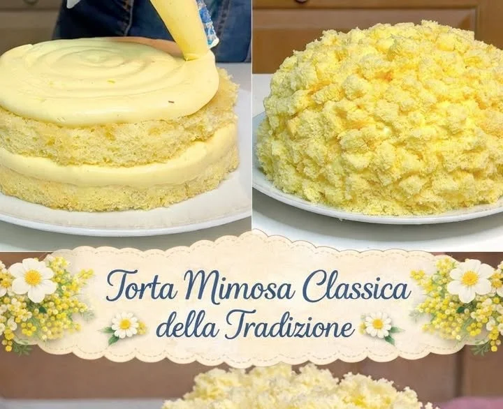 Köstliche Mimosa Torte mit fruchtigen Aromen und Biskuit-Schichten
