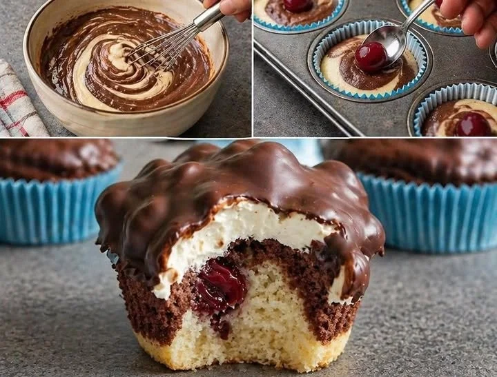 Frisch gebackene Muffins mit verschiedenen Geschmacksrichtungen