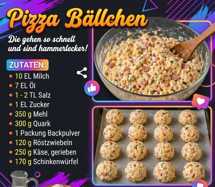 Köstliche Pizza Bällchen auf einem Teller serviert