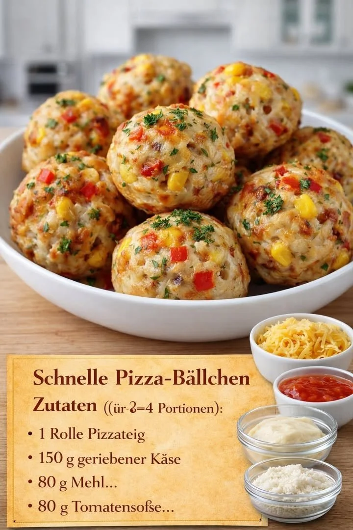Leckere Pizza-Bällchen frisch aus dem Ofen